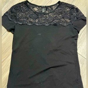 H&M tee with lace detail